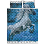 White Horse Painting Print Quilt Bed Set