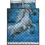 White Horse Painting Print Quilt Bed Set