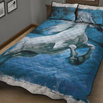 White Horse Painting Print Quilt Bed Set
