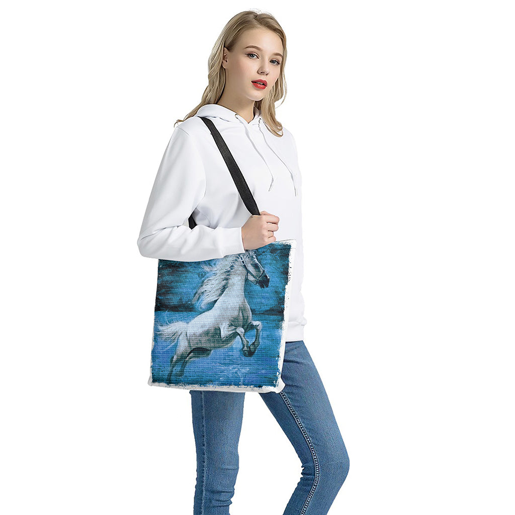 White Horse Painting Print Tote Bag