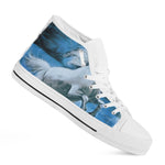 White Horse Painting Print White High Top Shoes