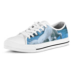 White Horse Painting Print White Low Top Shoes