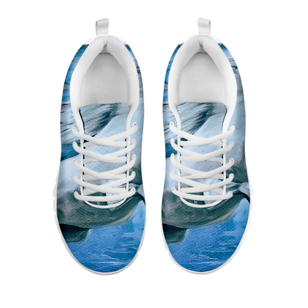 White Horse Painting Print White Sneakers