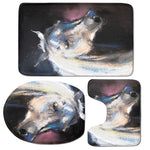 White Horse Portrait Print 3 Piece Bath Mat Set