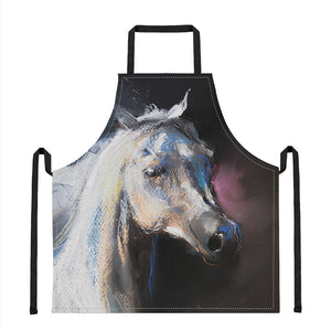 White Horse Portrait Print Apron