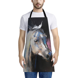 White Horse Portrait Print Apron