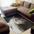 White Horse Portrait Print Floor Mat