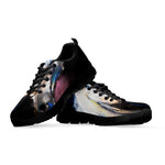 White Horse Portrait Print Black Sneakers