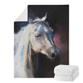 White Horse Portrait Print Blanket