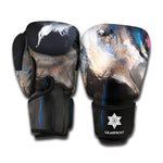 White Horse Portrait Print Boxing Gloves
