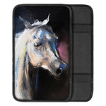 White Horse Portrait Print Car Center Console Cover