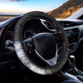 White Horse Portrait Print Car Steering Wheel Cover