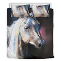 White Horse Portrait Print Duvet Cover Bedding Set