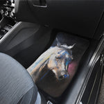 White Horse Portrait Print Front and Back Car Floor Mats