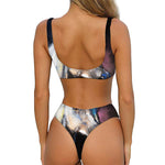 White Horse Portrait Print Front Bow Tie Bikini