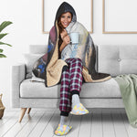 White Horse Portrait Print Hooded Blanket