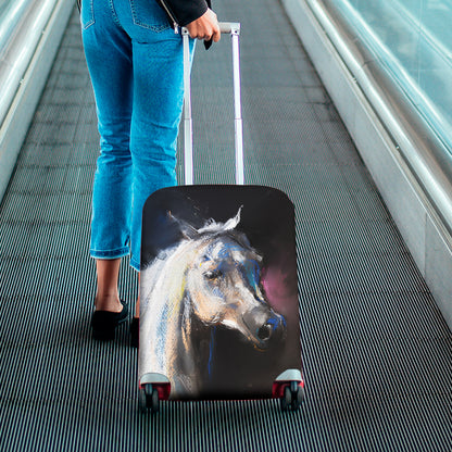 White Horse Portrait Print Luggage Cover