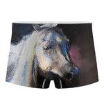 White Horse Portrait Print Men's Boxer Briefs
