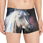White Horse Portrait Print Men's Boxer Briefs