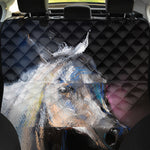 White Horse Portrait Print Pet Car Back Seat Cover