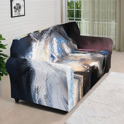 White Horse Portrait Print Sofa Cover