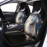 White Horse Portrait Print Universal Fit Car Seat Covers