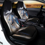 White Horse Portrait Print Universal Fit Car Seat Covers