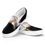 White Horse Portrait Print White Slip On Shoes