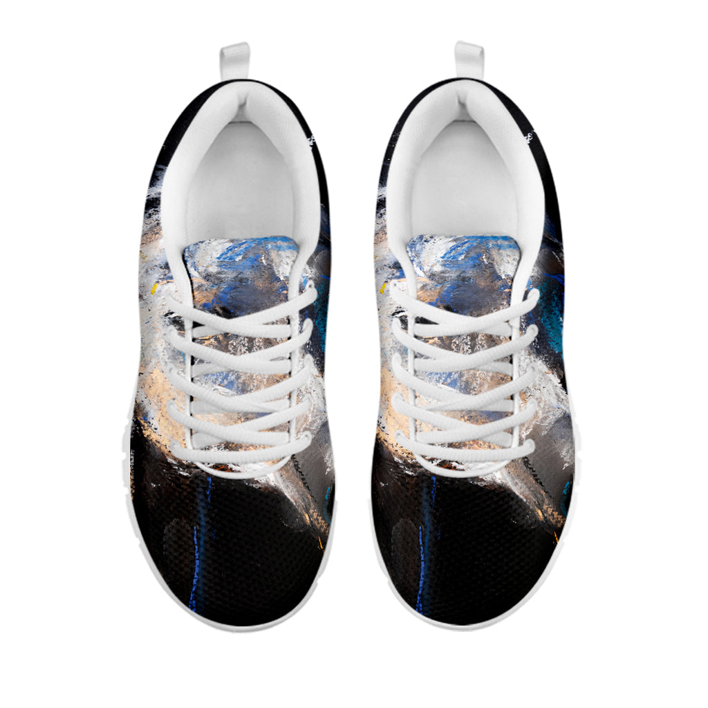 White Horse Portrait Print White Sneakers