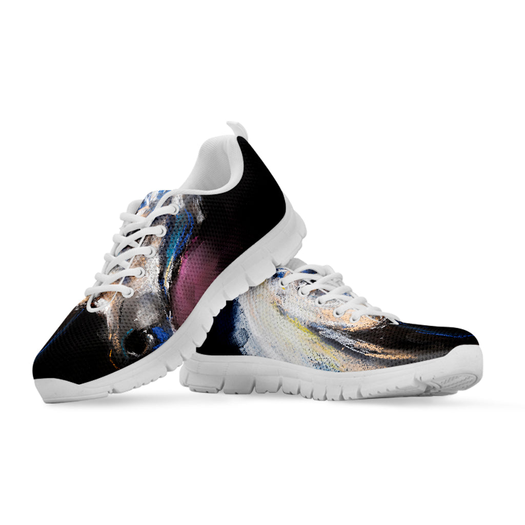 White Horse Portrait Print White Sneakers