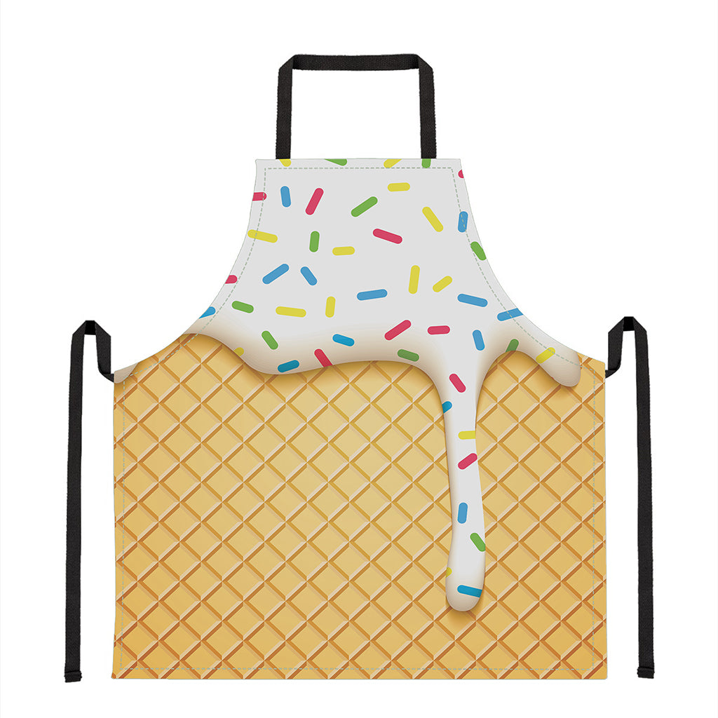 White Ice Cream Melted Print Apron