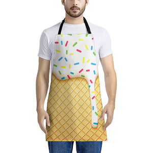 White Ice Cream Melted Print Apron