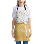 White Ice Cream Melted Print Apron