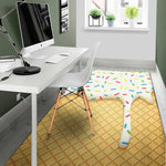 White Ice Cream Melted Print Area Rug