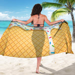White Ice Cream Melted Print Beach Sarong Wrap