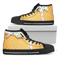 White Ice Cream Melted Print Black High Top Sneakers