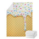 White Ice Cream Melted Print Blanket