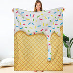 White Ice Cream Melted Print Blanket