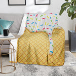 White Ice Cream Melted Print Blanket