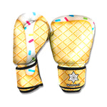 White Ice Cream Melted Print Boxing Gloves