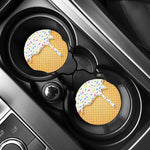 White Ice Cream Melted Print Car Coasters