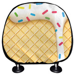 White Ice Cream Melted Print Car Headrest Covers