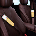 White Ice Cream Melted Print Car Seat Belt Covers