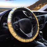 White Ice Cream Melted Print Car Steering Wheel Cover