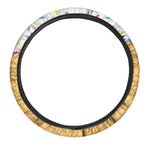 White Ice Cream Melted Print Car Steering Wheel Cover