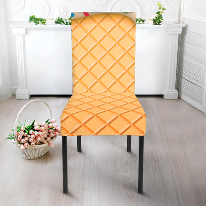 White Ice Cream Melted Print Dining Chair Slipcover