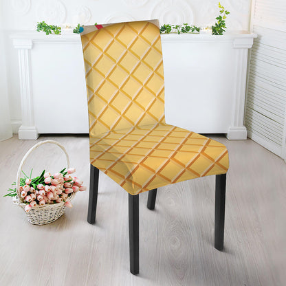 White Ice Cream Melted Print Dining Chair Slipcover