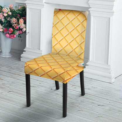White Ice Cream Melted Print Dining Chair Slipcover