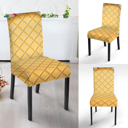 White Ice Cream Melted Print Dining Chair Slipcover