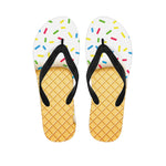 White Ice Cream Melted Print Flip Flops
